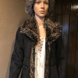 "Eivissa" Sueded Fleece & Faux Fur Coat